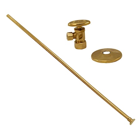 Jones Stephens Polished Brass 3/8" x 20" Closet Supply and 3/8" x 5/8" Angle Stop Kit S10371